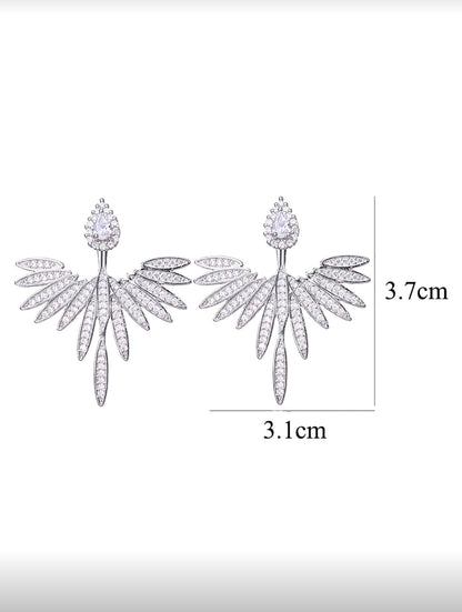 💎Jacket Earring - Structured Cubic Zirconia Stud Earrings