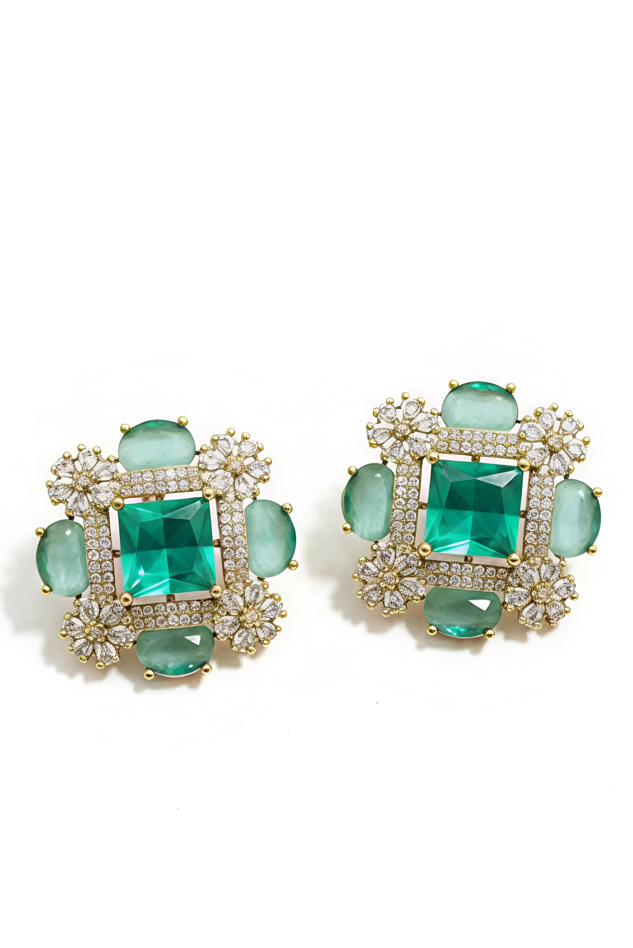 Antique Mint Stud Earrings