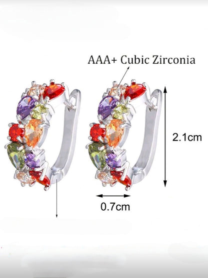 Girl Next Door Hoops - Cubic Zirconia Hoop Earrings in Copper Alloy