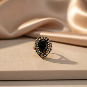 Vintage Black Resin Statement Ring