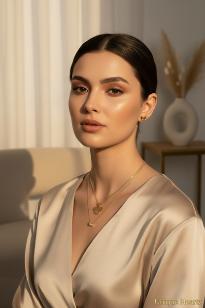 Delicate Gold Layered Necklace Set | 18K PVD Gold Plated Stainless Steel | Disney Inspired Jewelry Combo
