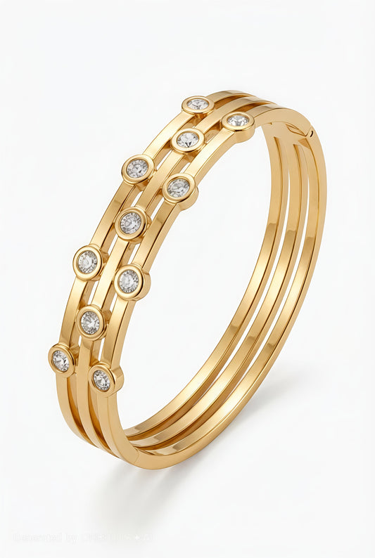 Cassee Studded Stainless Steel - Anti-Tarnish Bangle