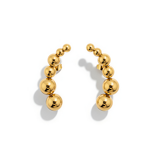 18K Gold-Plated in Stainless-Steel Earrings Pea-Shaped ✨Style Stud