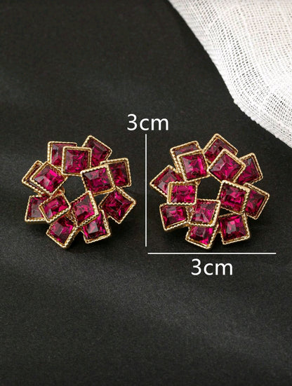 🌈Kit Crystal - Colorful Rotating Faux Crystal Flower Earrings