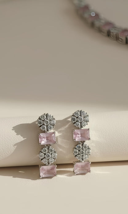 Baby Pink AD Stone Delicate Necklace for Women | Casual & Festive Jewelry