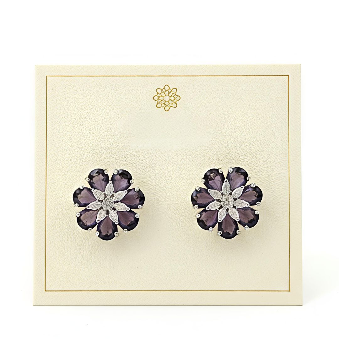 Floral Purple Earrings