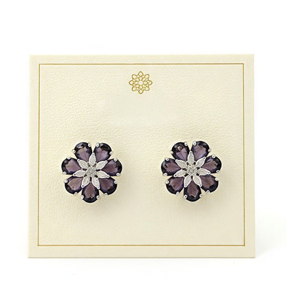 Floral Purple Earrings