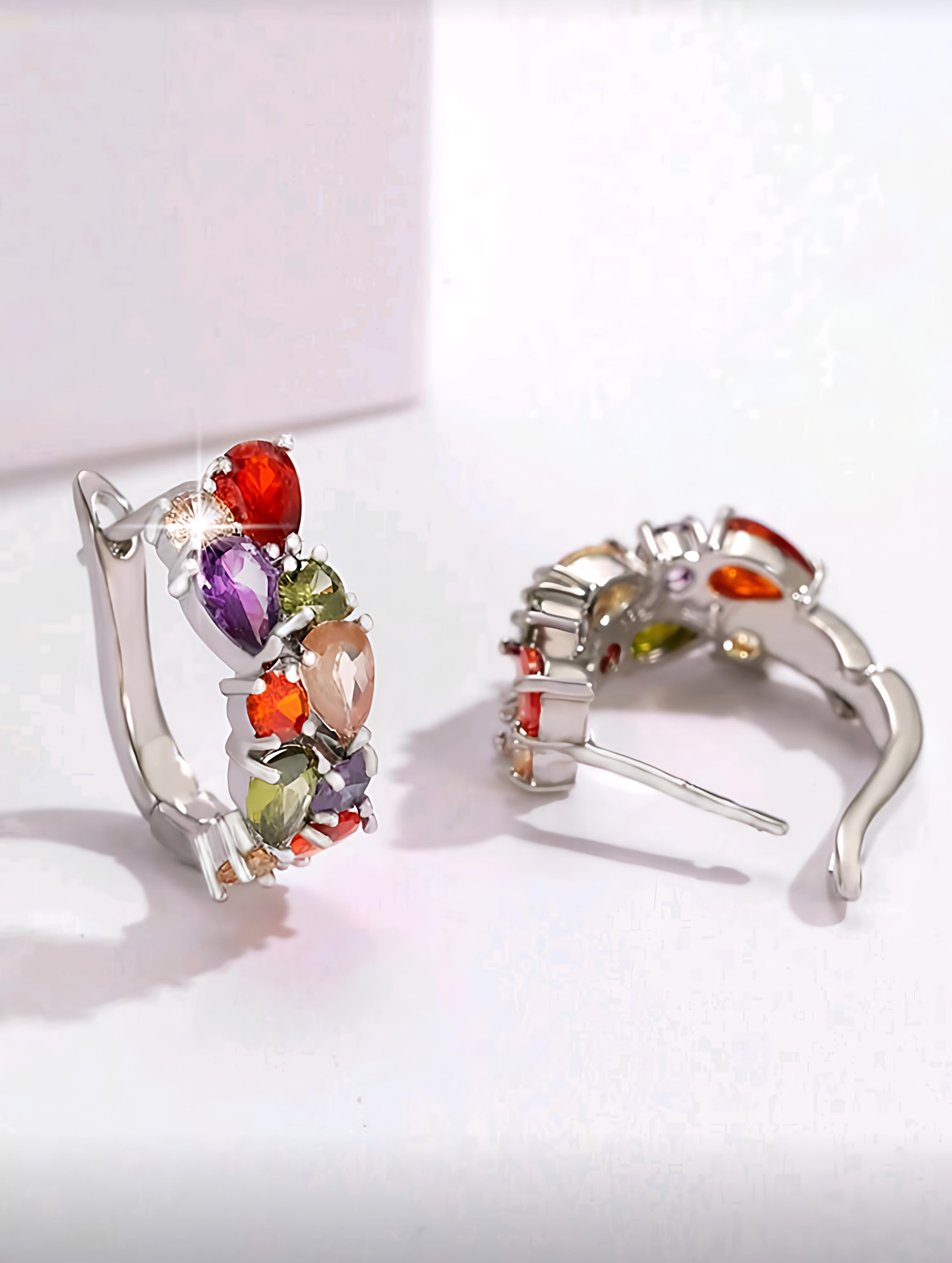 Cubic Zirconia Hoop Earrings in Copper Alloy- Girl Next Door Hoops