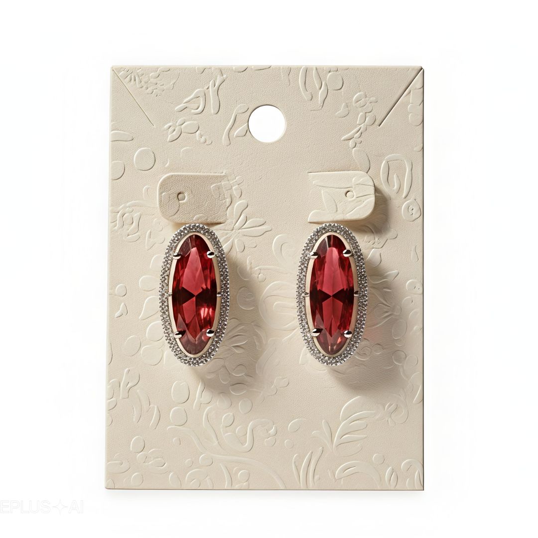 Red Oval Minimal Studs