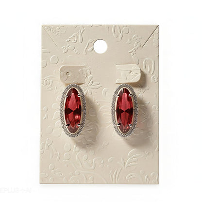 Red Oval Minimal Studs