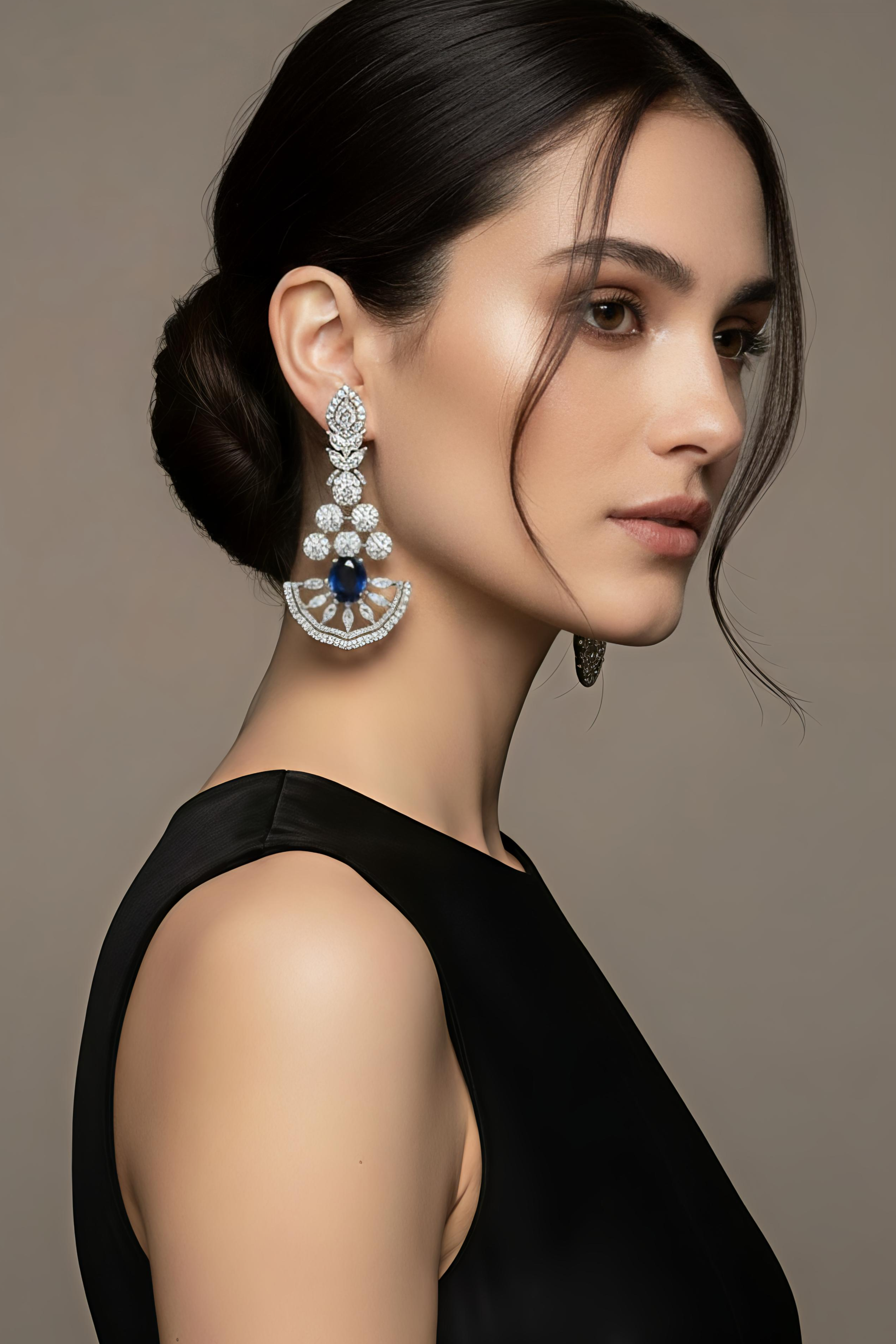 Sapphire Long Earrings
