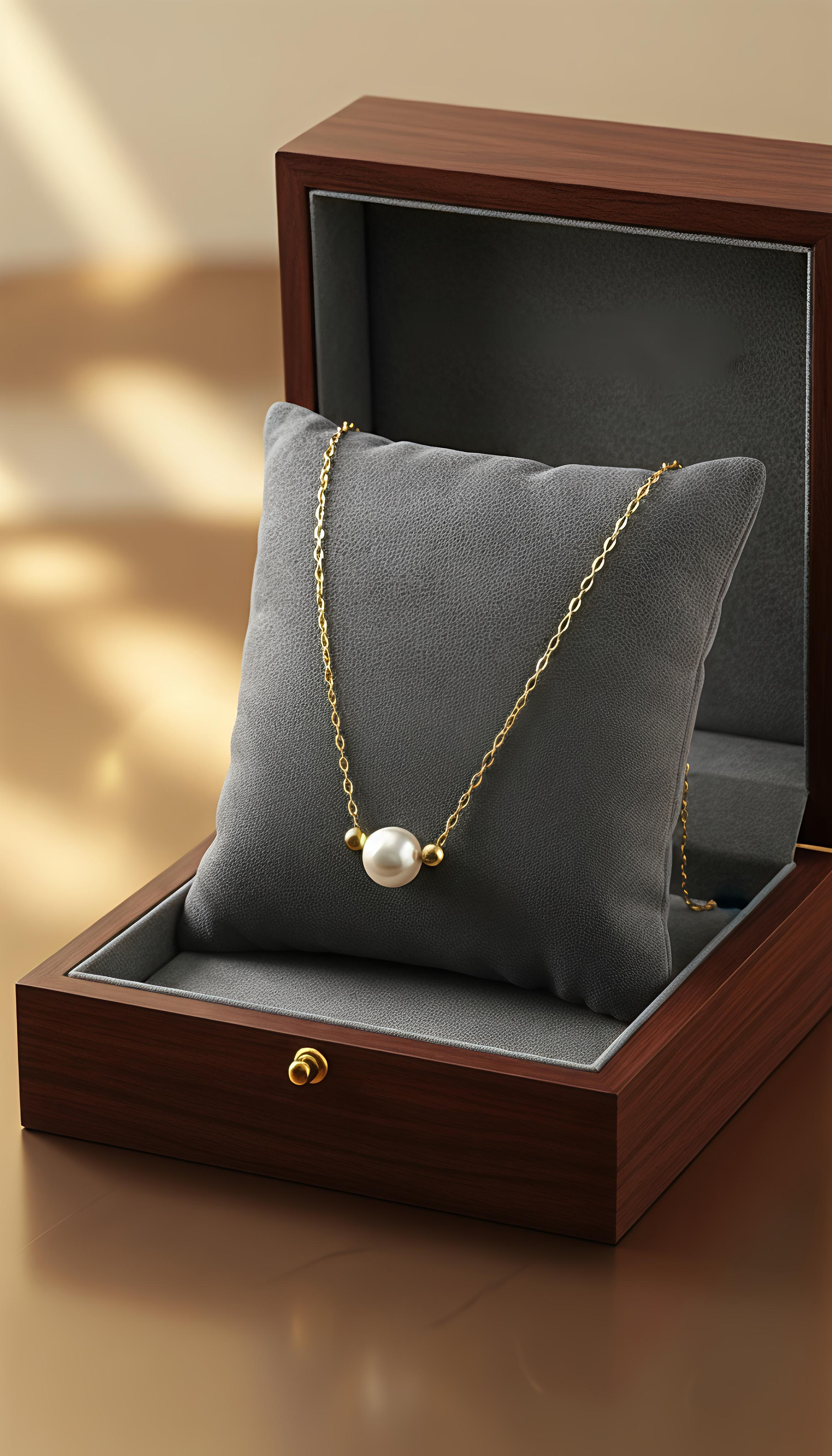 18K Gold-Plated Stainless-Steel Chain- Single Pearl Necklace with Baroque Freshwater Pearl