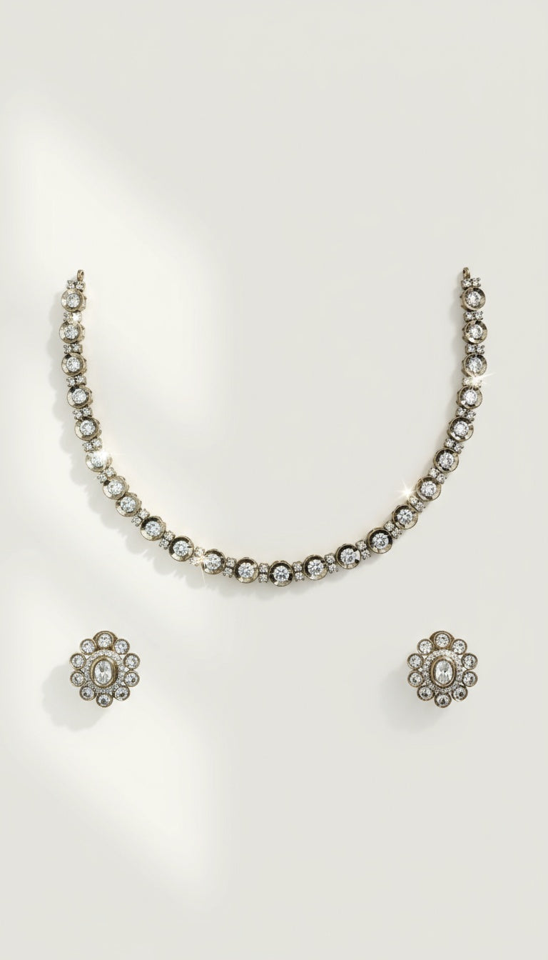 Royal Radiance Stone Necklace – Dipped in Gold & Elegance