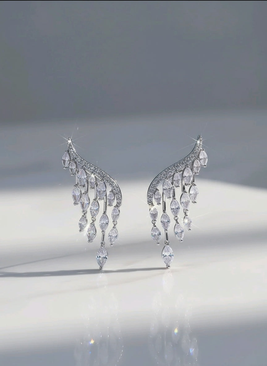 ☀️Luxury Sundrop Earrings - Marquise-Cut Cubic Zirconia Luxury Dangle Earrings