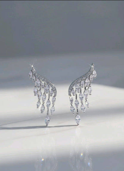 ☀️Luxury Sundrop Earrings - Marquise-Cut Cubic Zirconia Luxury Dangle Earrings