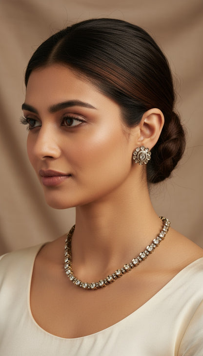 Royal Radiance Stone Necklace – Dipped in Gold & Elegance