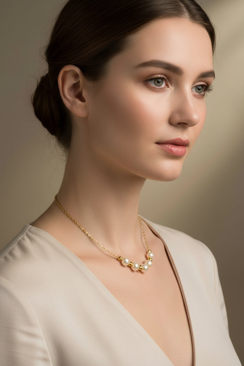 Dreamy Pearl Necklace – Baroque Freshwater Pearl on 18K Gold-Plated Stainless-Steel Chain