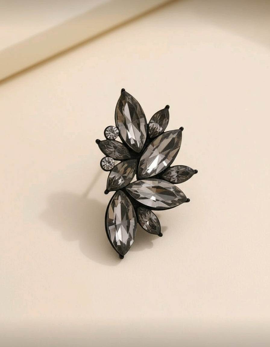 🖤Black Glass Earrings - Bohemian Glass Rhinestone Statement Earrings