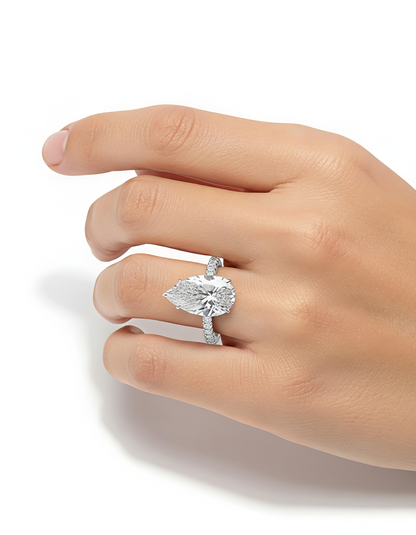 Water Drop Cubic Zirconia Party Wear Ring | Luxury Zinc Alloy Ring