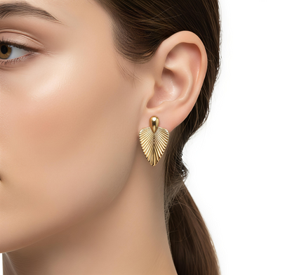 Stainless Steel Korean Design -Drop Leaf Earrings