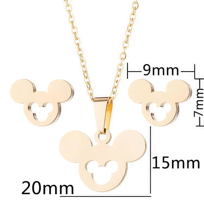 18K PVD Gold Plated Stainless Steel Pendant Jewelry Set – Non-Tarnish, Waterproof - Micky Mee