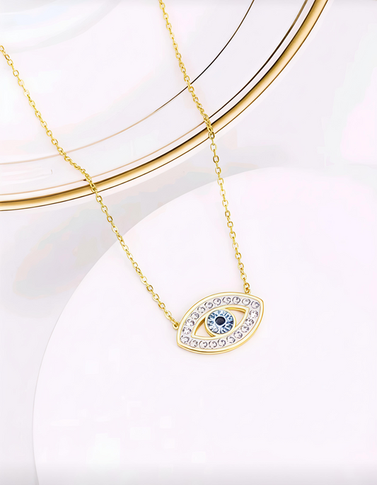 Stainless Steel Evil Eye Charm Necklace for Women | Minimal Valentine’s Jewelry