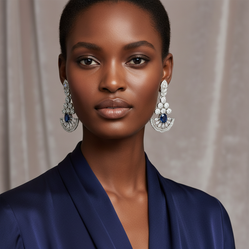 Sapphire Long Earrings