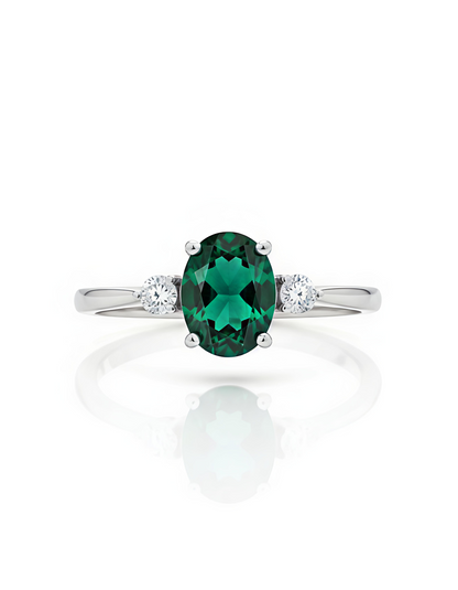 Green Cubic Zirconia Promise Ring for Women | Elegant Alloy Ring