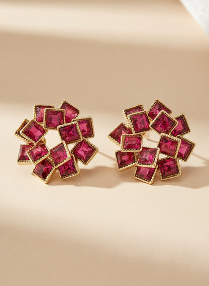 🌈Kit Crystal - Colorful Rotating Faux Crystal Flower Earrings