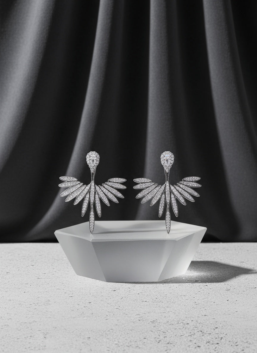 💎Jacket Earring - Structured Cubic Zirconia Stud Earrings