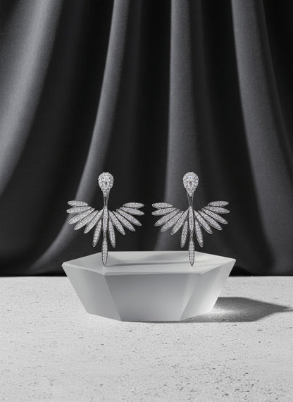 💎Jacket Earring - Structured Cubic Zirconia Stud Earrings