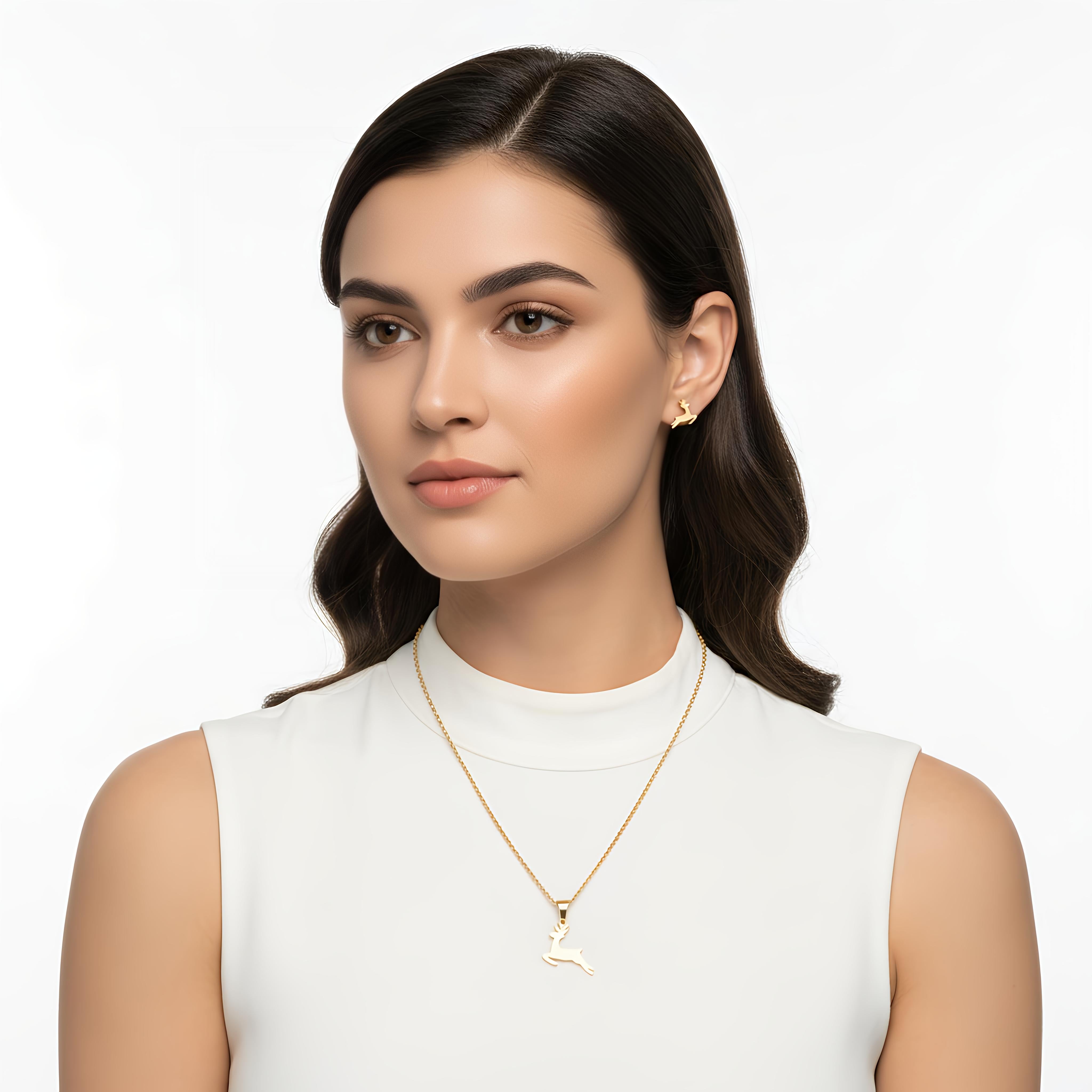 18K Gold Plating in Stainless Steel Minimal Pendant Set – Non-Tarnish, Waterproof 18K PVD Plating