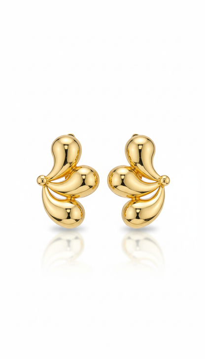 Sculpted Statement Earrings - Gold Plated in Stainless Steel