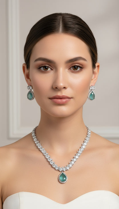 The Shein Style Necklace Set – Modern Glam with a Turquoise Touch