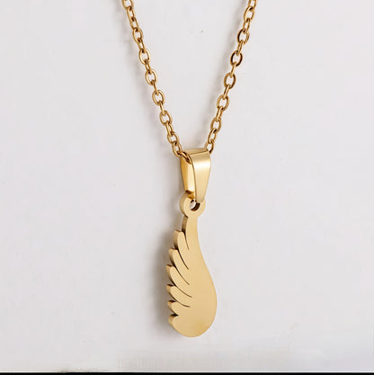 18K PVD Gold Plated in Stainless Steel - Feather Touch Minimal Pendant Set – Luxury Non-Tarnish, Waterproof 18K