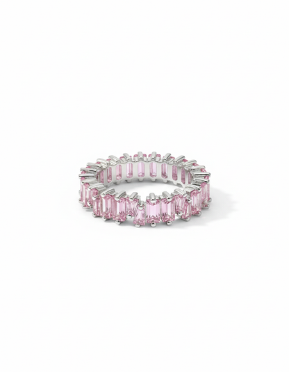 Pink Cubic Zirconia Ring for Women | Platinum Plated Fashion Ring