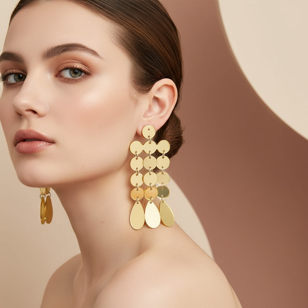Golden Jhalar - Make every glance unforgettable with these statement earrings that spark confidence and elegance