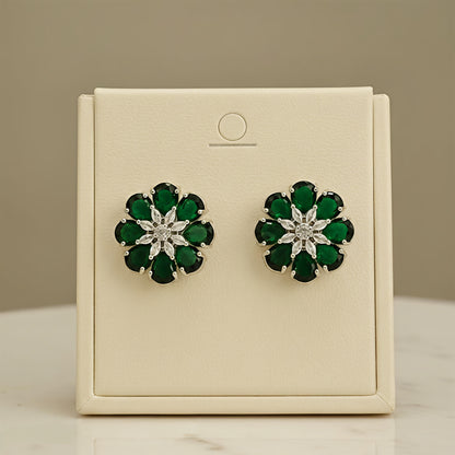 Floral Green Earrings