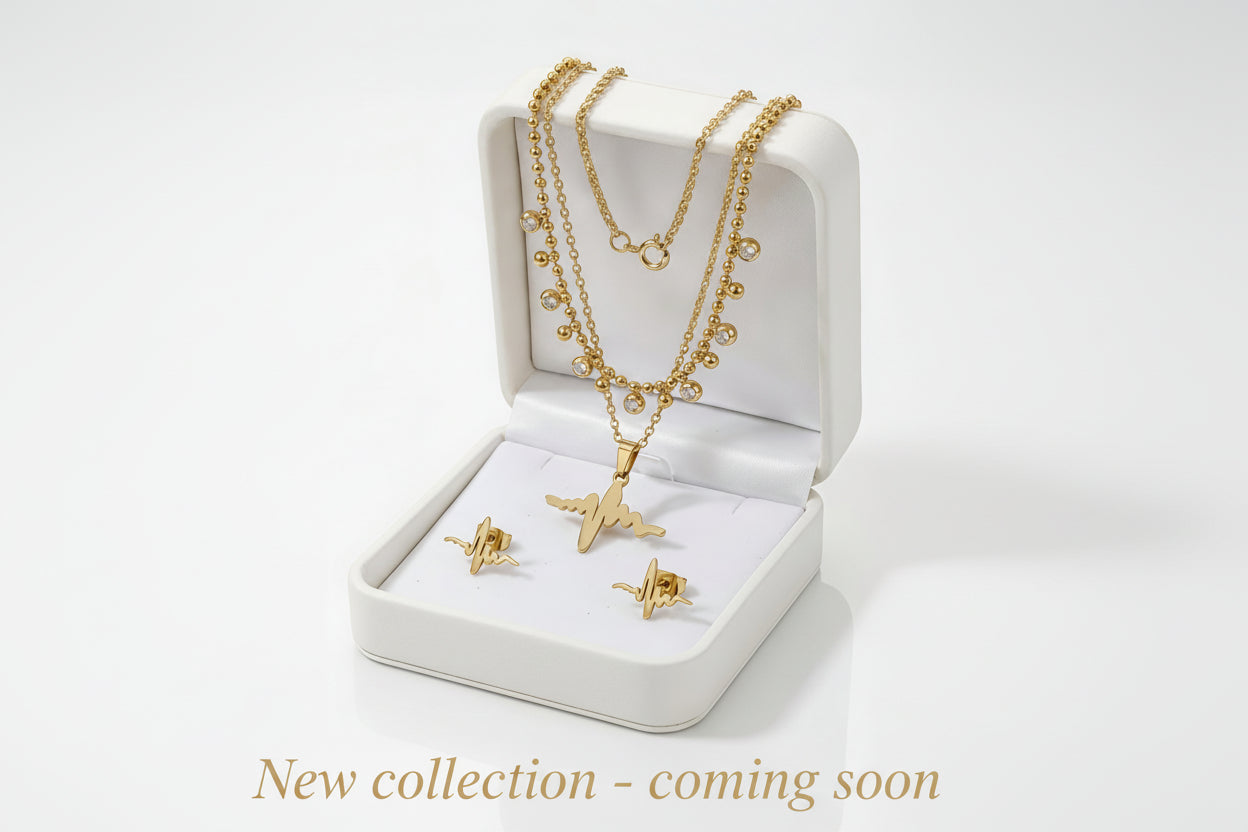 18K Gold Plated in Stainless Steel Non-Tarnish, Waterproof 18K PVD Ryth Minimal Layered Pendant Set