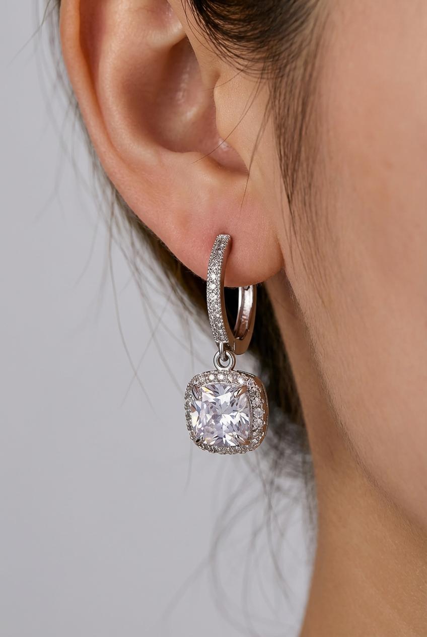 Cubic Zirconia Classic Pendant Earrings for Women