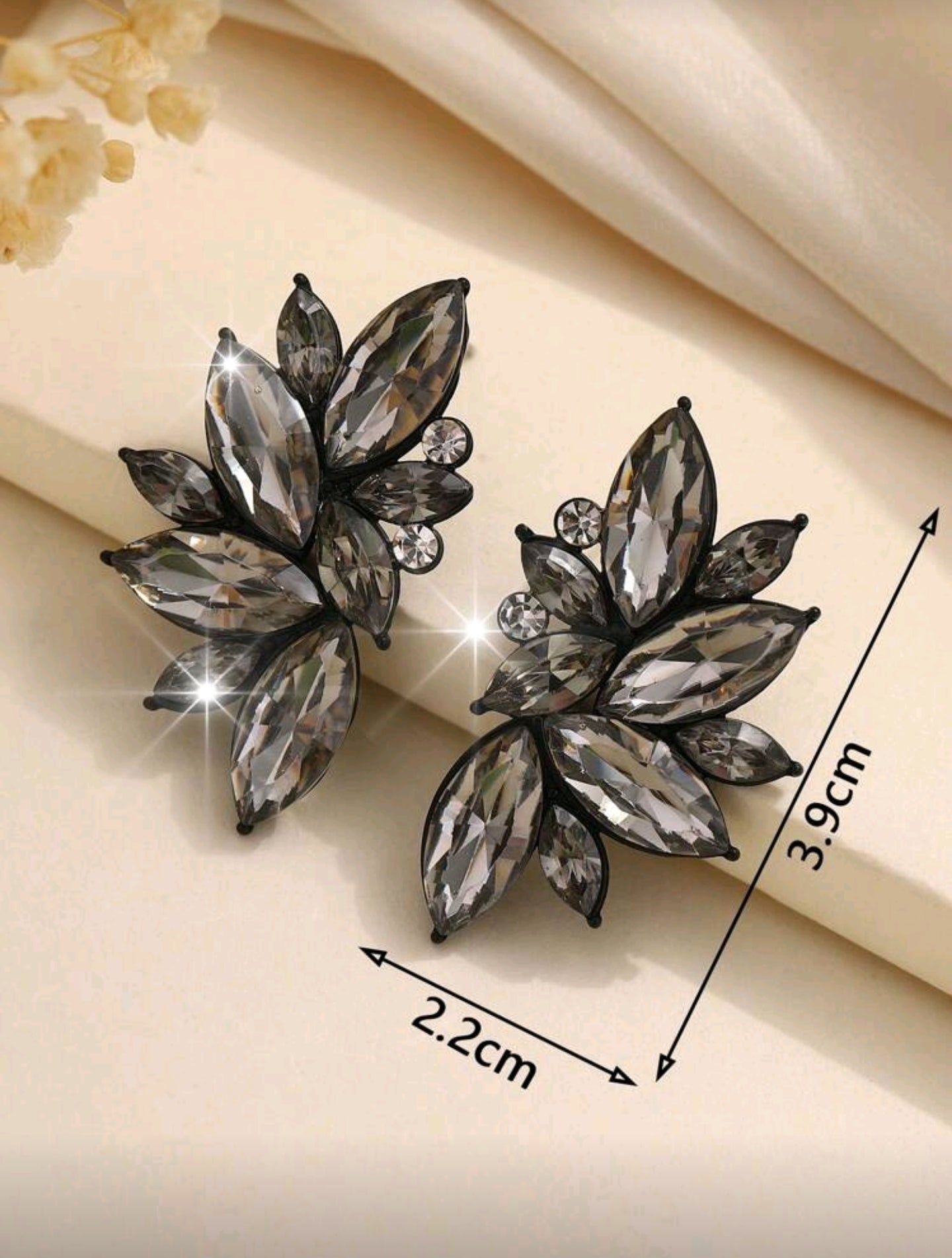 🖤Black Glass Earrings - Bohemian Glass Rhinestone Statement Earrings