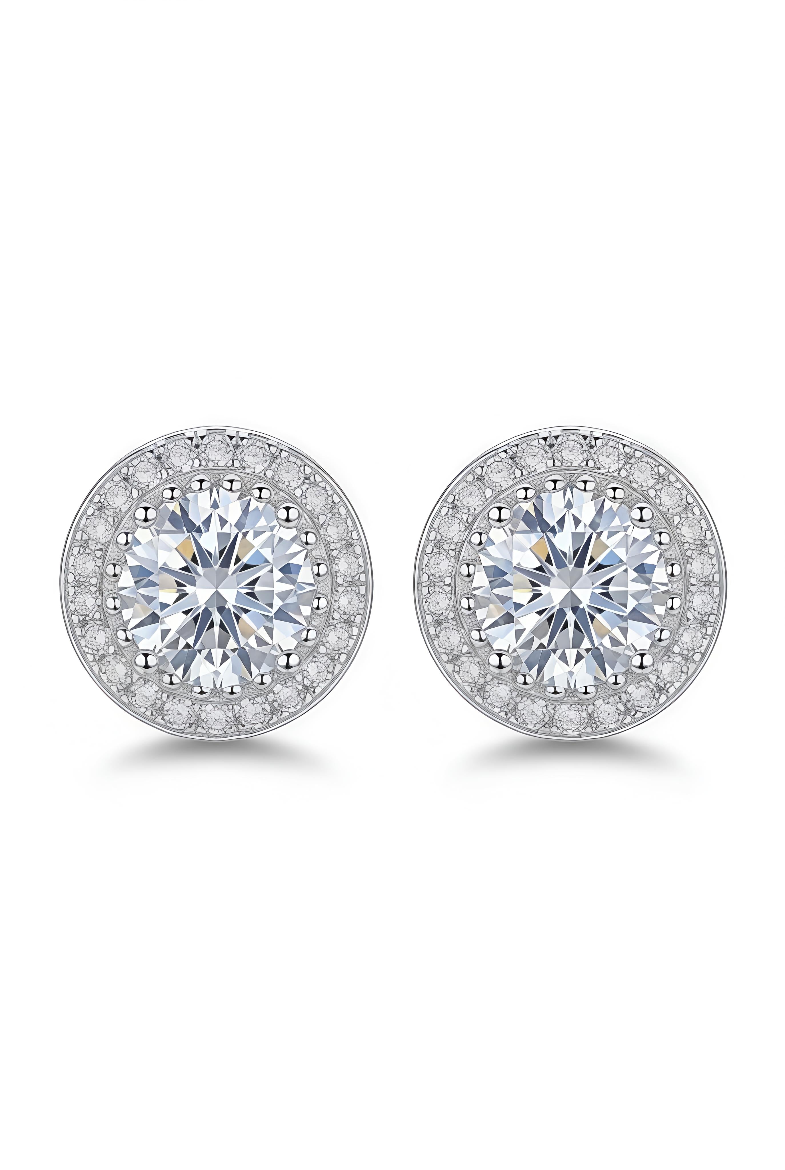 Cubic Zirconia Classic Round Stud Earrings for Women