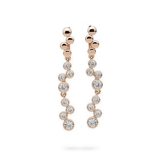Gold Plated in Alloy Luxury Dangling Earring with cubic Zirconia