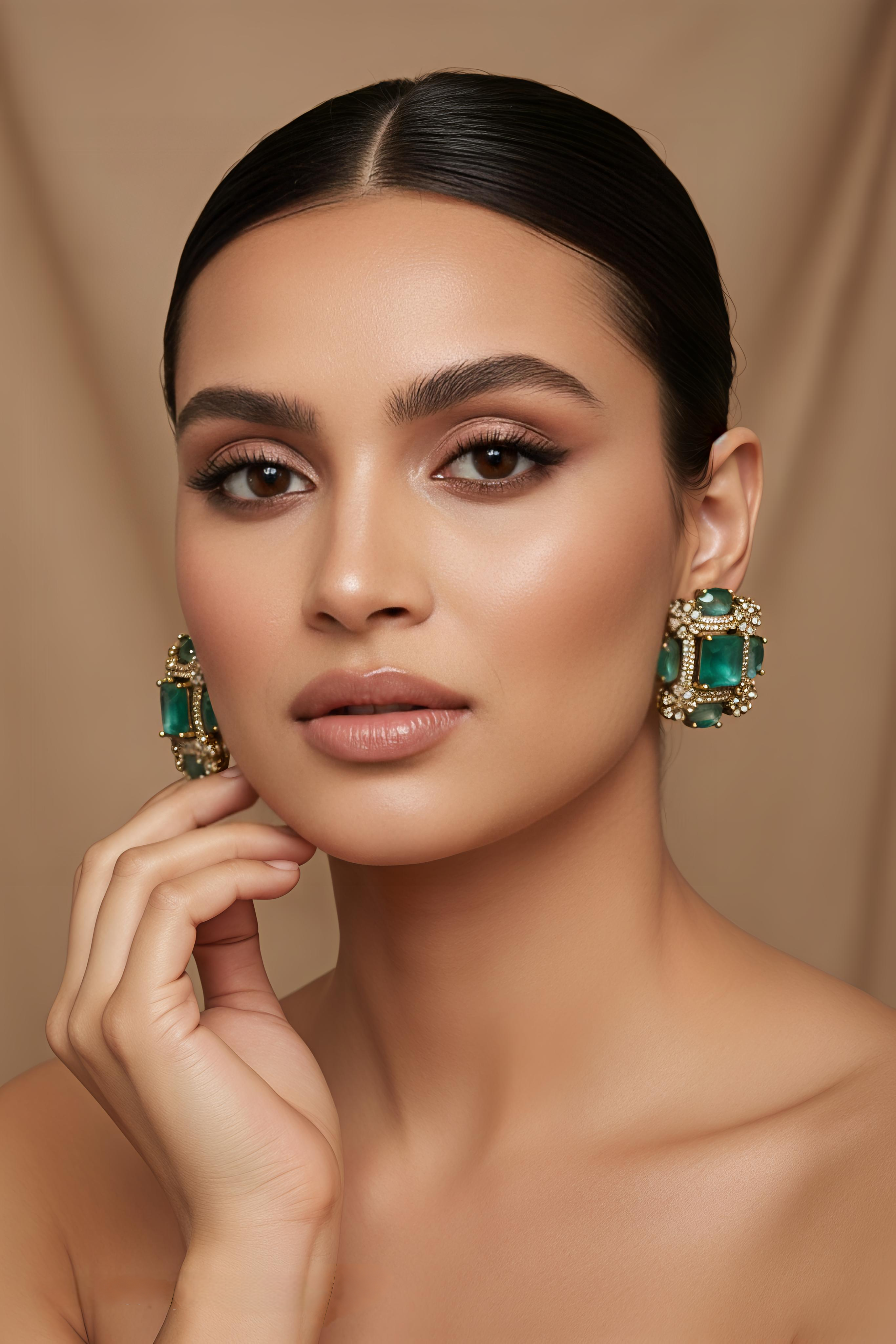 Antique Mint Stud Earrings