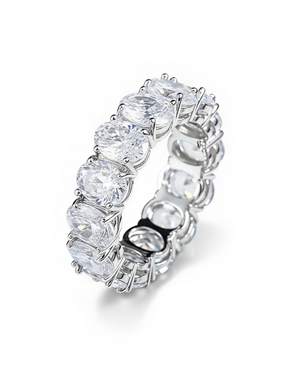 Cubic Zirconia Ring in Silver | Platinum Plated Statement Ring