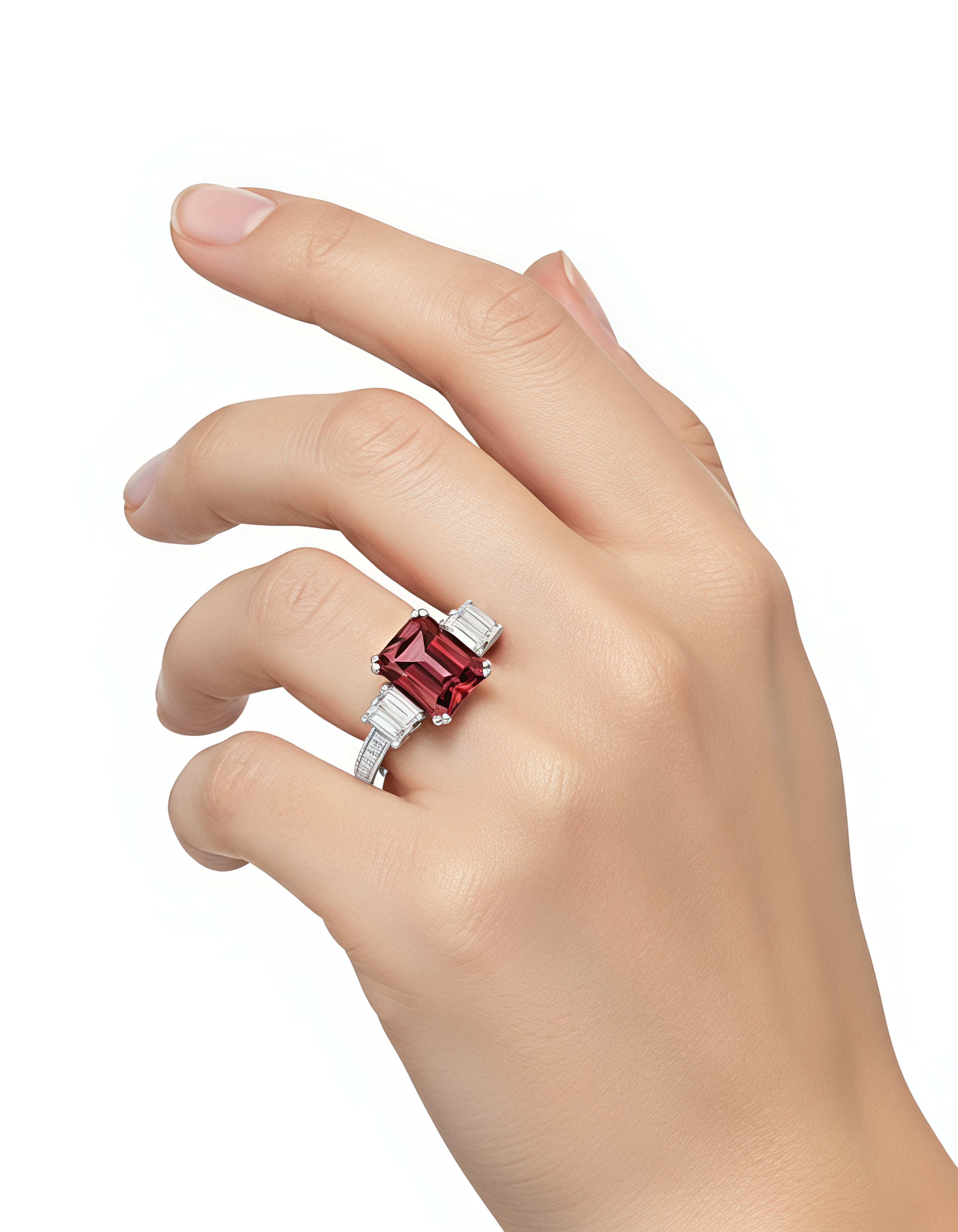 Red Cubic Zirconia Valentine Ring for Women | Elegant Copper Ring