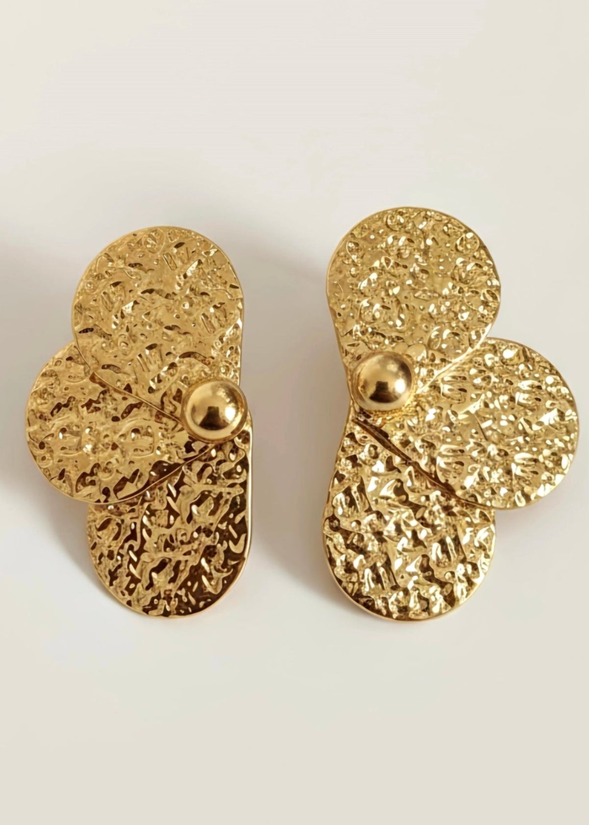 Gold Plated Statement Earrings Anti Tarnish in Stainless Steel for Women Waterproof