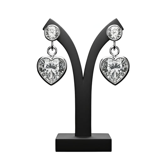 Silver-Plated Zircon Earrings for Women | Minimalist Luxury Jewelry