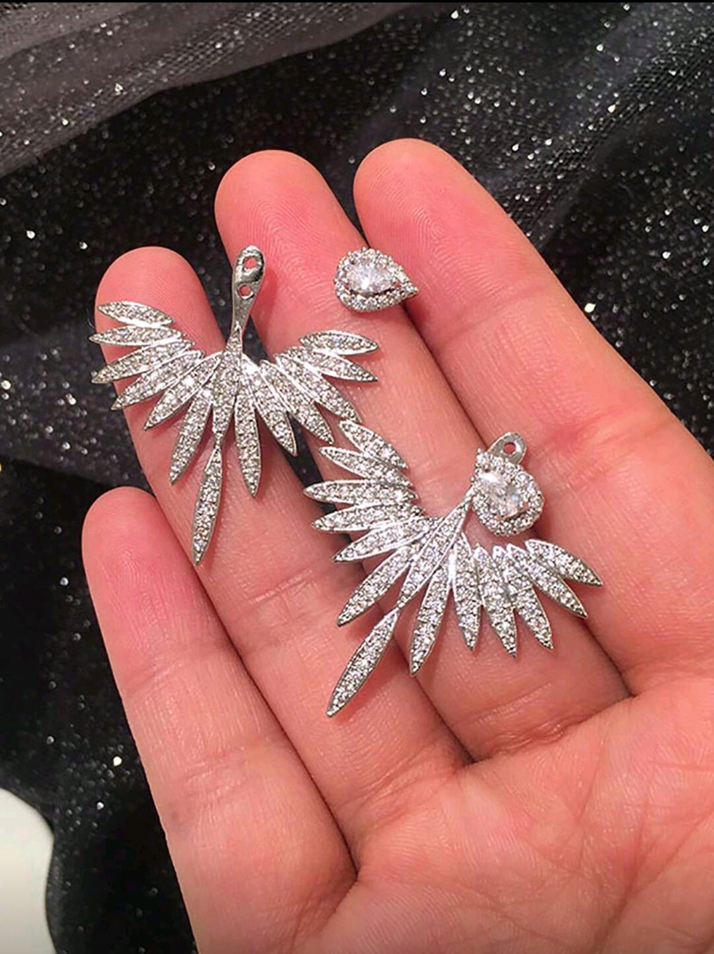 💎Jacket Earring - Structured Cubic Zirconia Stud Earrings