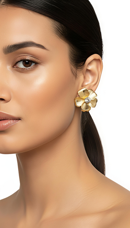Bloom Statement Earrings - Gold Plated in Stainless Steel